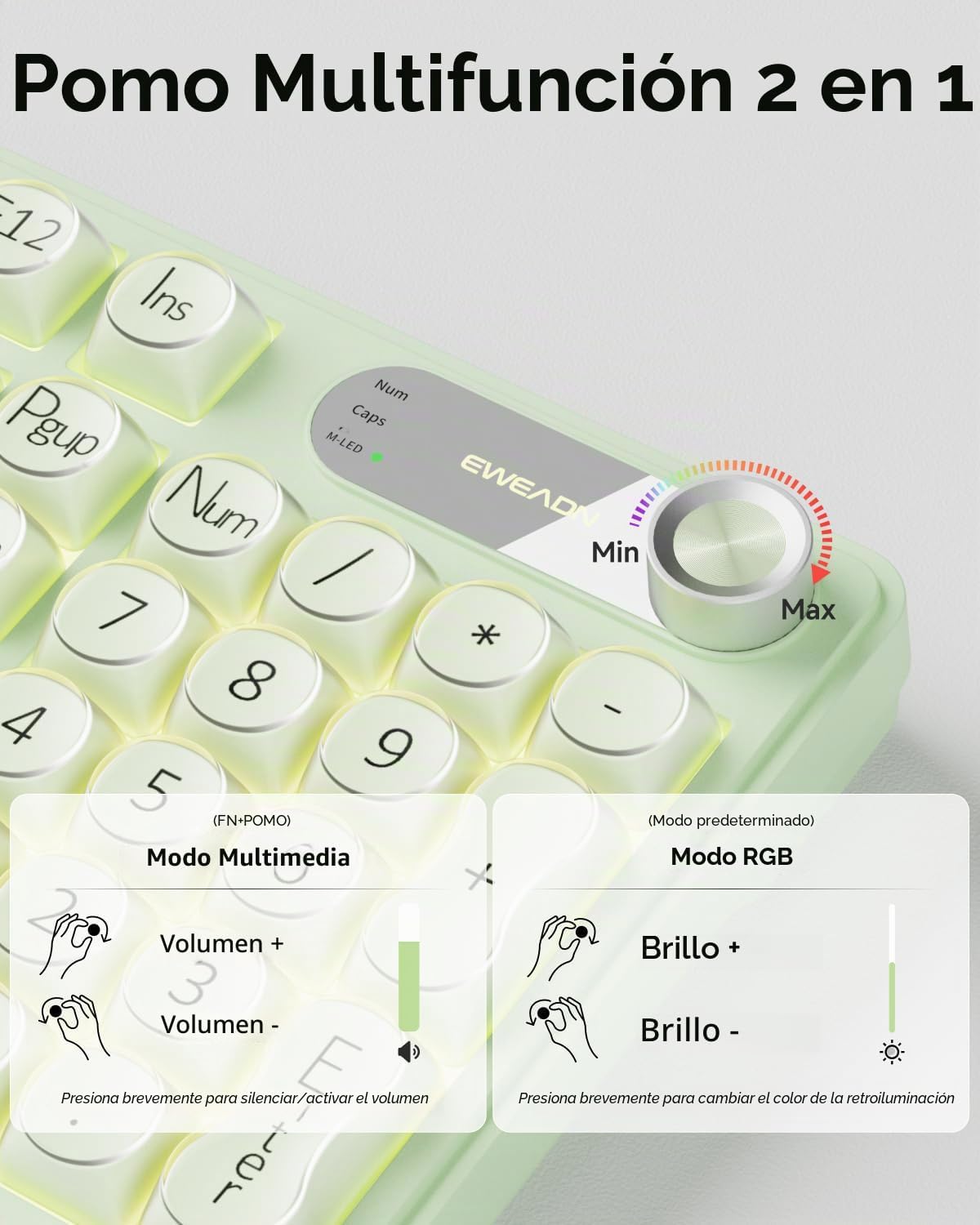 EWEADN V102 - Teclados inalámbricos, teclado para juegos de 98 tecl...