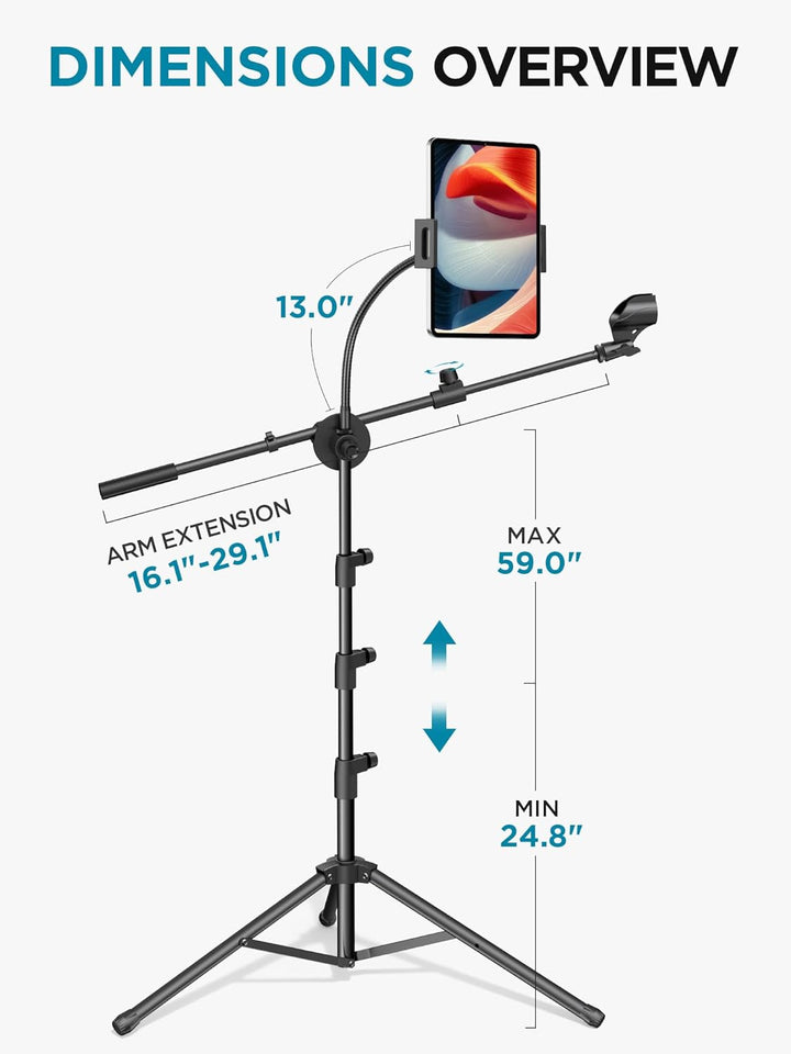 InnoGear Soporte de micrófono, 6 en 1, soporte de micrófono de piso...