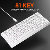 DAREU EK75 Teclado mecánico con cable, teclado 75% con perilla de v...