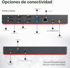 Lenovo 40AF0135US Estación de acoplamiento Thinkpad Dual Monitor híbrido USB-C con USB-A - 1 año de garantía, con adaptador de 135W + cable HDMI + cable DisplayPort + cable USB-C + paño de microfibra