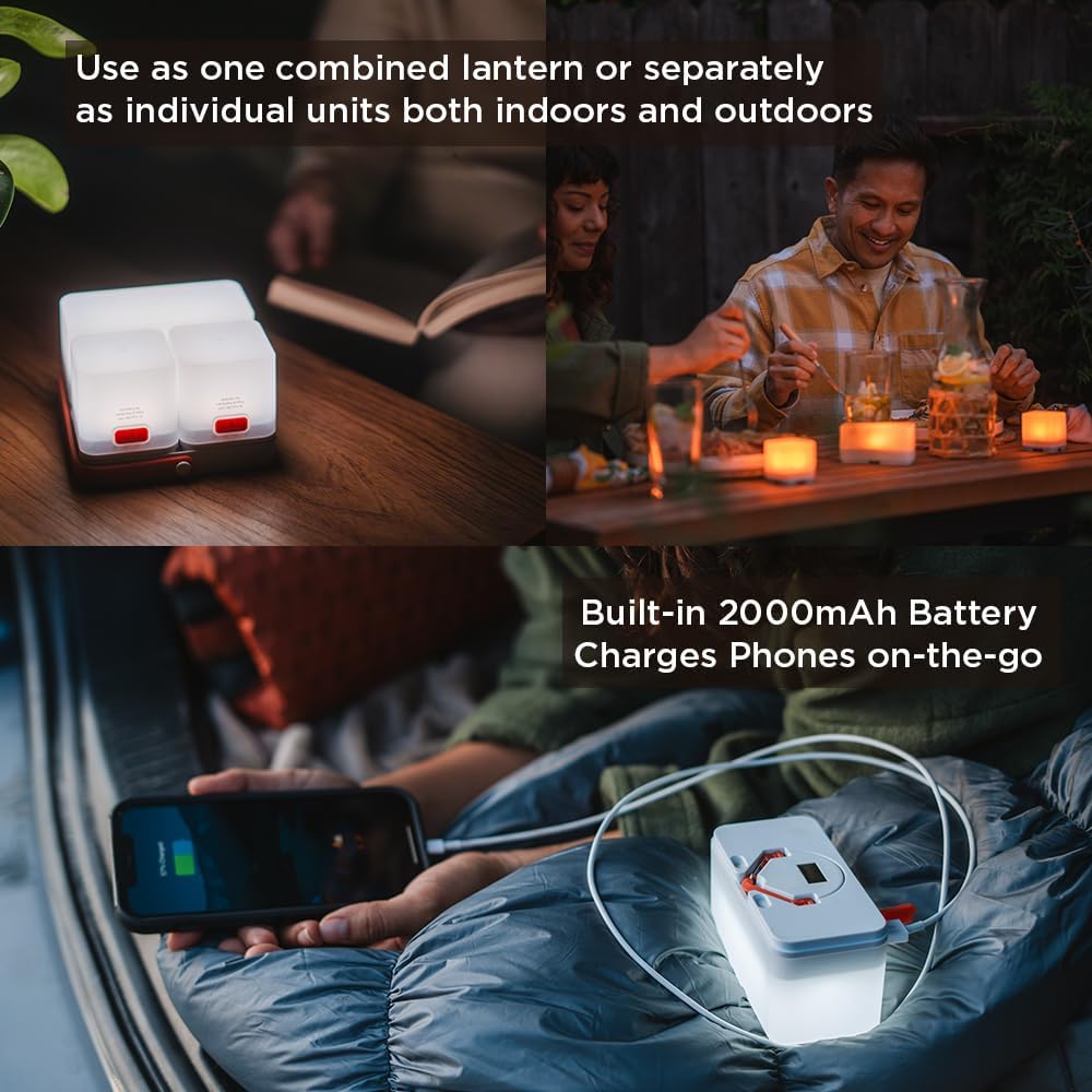 LuminAID Trio Solar Cube LED Lanterns con cargador de teléfono
