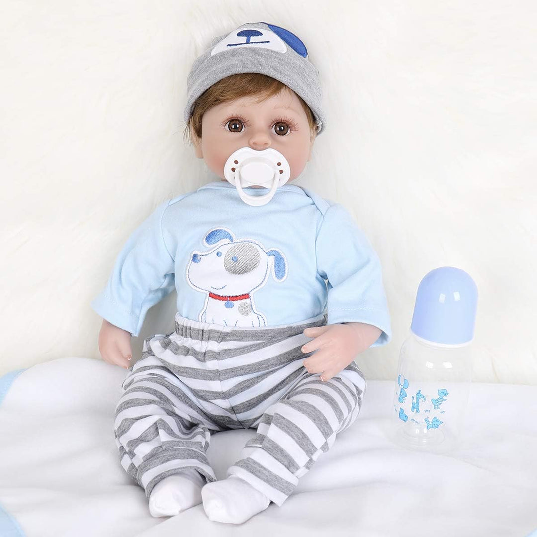 ENADOLL Reborn Baby Doll realista de vinilo de silicona bebé azul p...