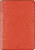 Fenice Funda clásica para pasaporte, funda tipo cartera para viajes, esencial, bloqueo RFID, piel vegana, impermeable, Naranja
