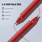 Paquete de 208 bolígrafos rojos - Bolígrafos de punta media, tinta suave, bolígrafo retráctil de clic de 1,0 mm para camarera, servidor, tinta roja de oficina