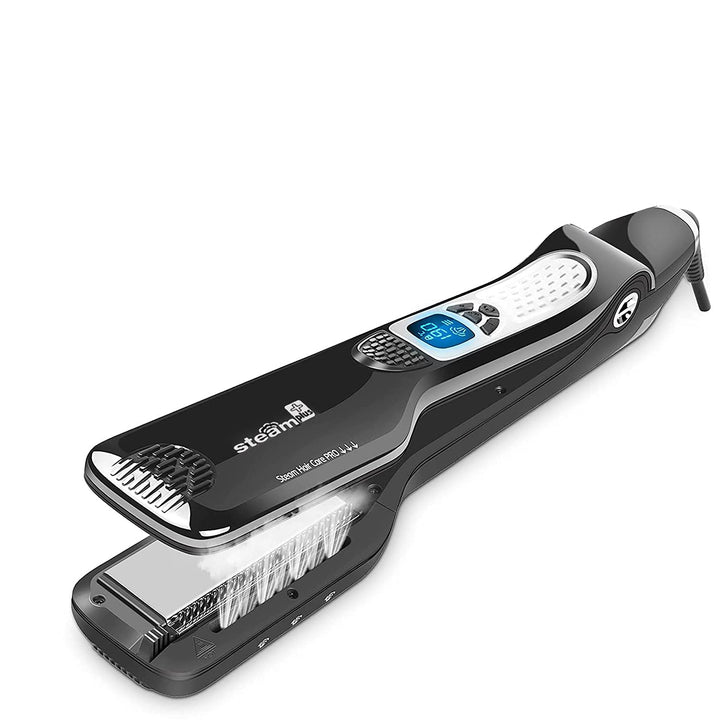 Plancha de pelo con vapor, plancha de vapor de cerámica Nano Titani...