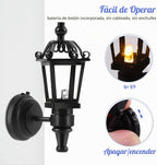 Lámpara TOYANDONA Apliques de pared LED para casa de muñecas, 2 piezas, 1: 12, lámpara de pared de simulación, muebles en miniatura para casa de muñecas de bricolaje, sala de estar, mini lámpara de pared de