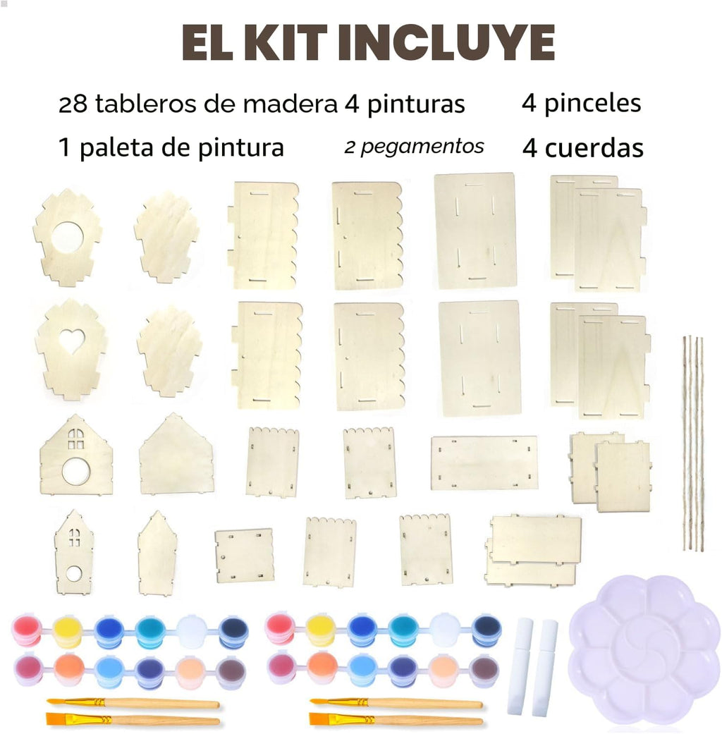 hapray Kit de manualidades de casa de pájaros, casa de pájaros de bricolaje