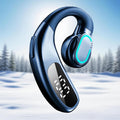 Auricular Bluetooth 5.5 de un solo oído F80 (azul), micrófono con cancelación de ruido ENC, sonido de alta fidelidad, batería larga con pantalla inteligente, luz de respiración, para Android