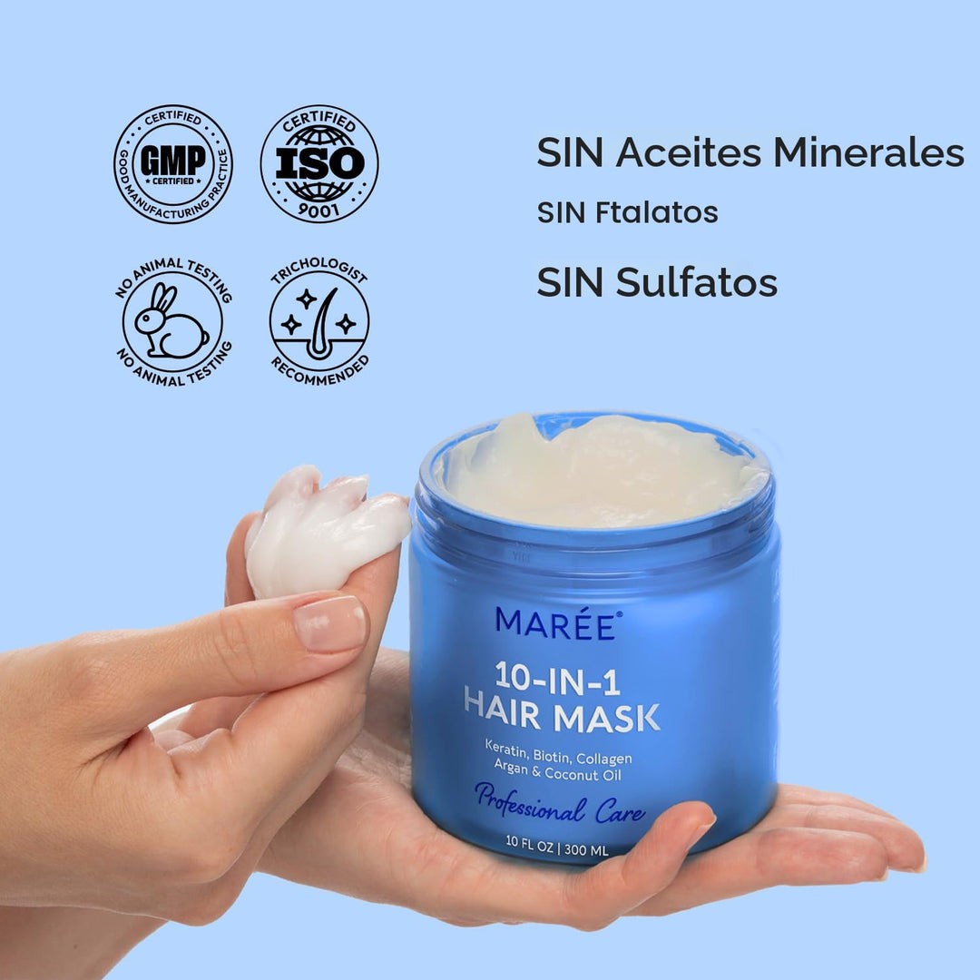 MAREE Mascarilla Capilar de Acondicionamiento Profundo 10-En-1 para...