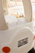 Little Tikes Cloud Collection Cozy Coupé - Blanco, auto clásico de pie a piso, puerta de trabajo, volante, bocina, tabla de suelo extraíble, auto de empuje para interiores y exteriores, niños pequeños