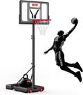 Aro de baloncesto portátil, sistema de canasta ajustable de 5.6-10 pies, aro de baloncesto de 44 pulgadas para exteriores y metas para niños, jóvenes y adultos en el patio trasero, entrada con