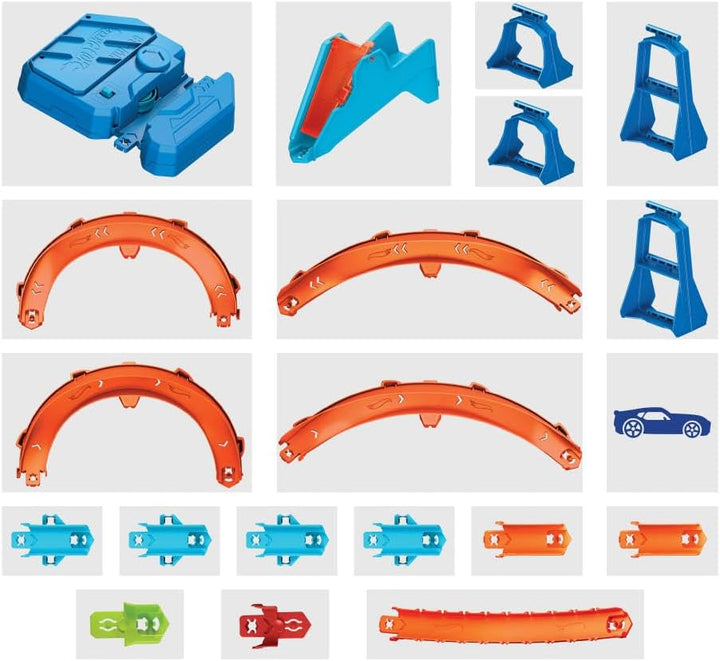 Hot Wheels Juego de pistas de coche de juguete, caja de construcció...
