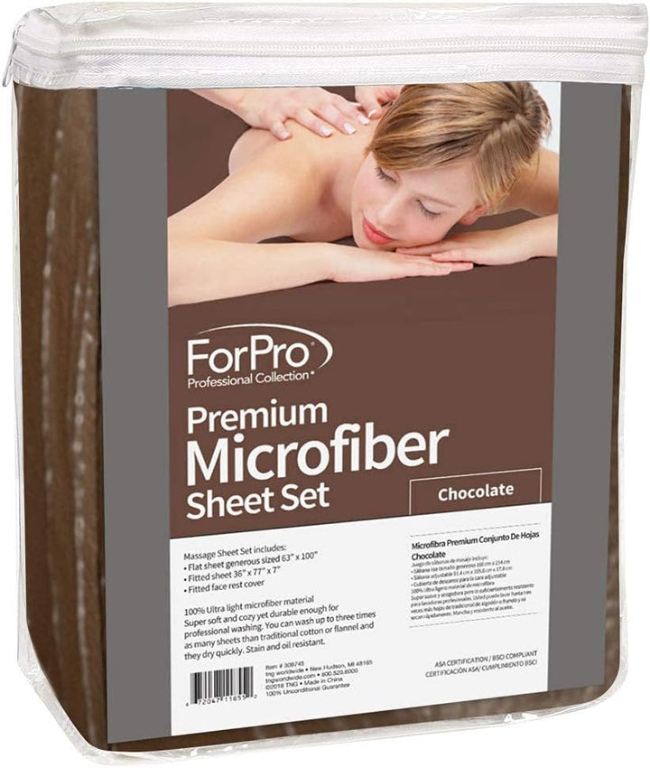 ForPro Professional Collection Juego de sábanas de masaje de microf...