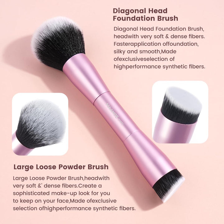 MAANGE Juego de 20 brochas de maquillaje de base, brocha de contorn...