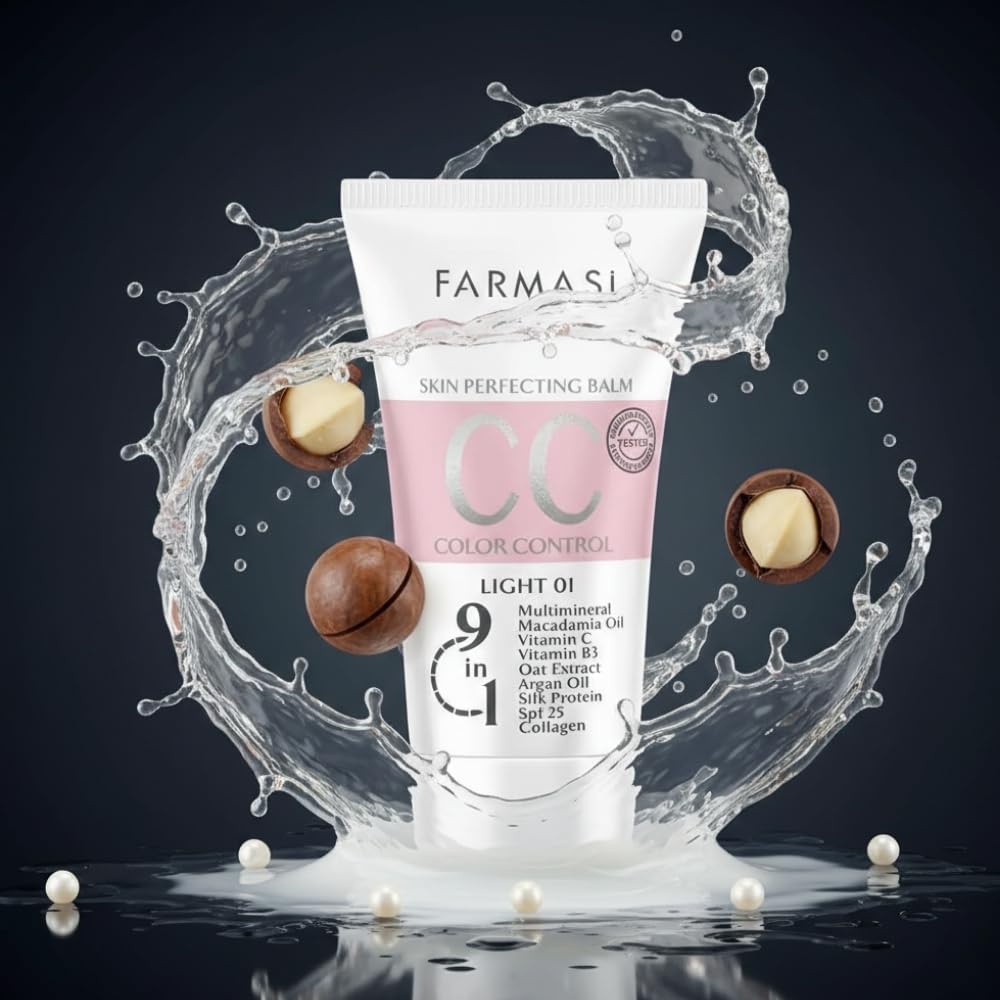 FARMASI CC Crema de control de color, acabado natural e impecable,...