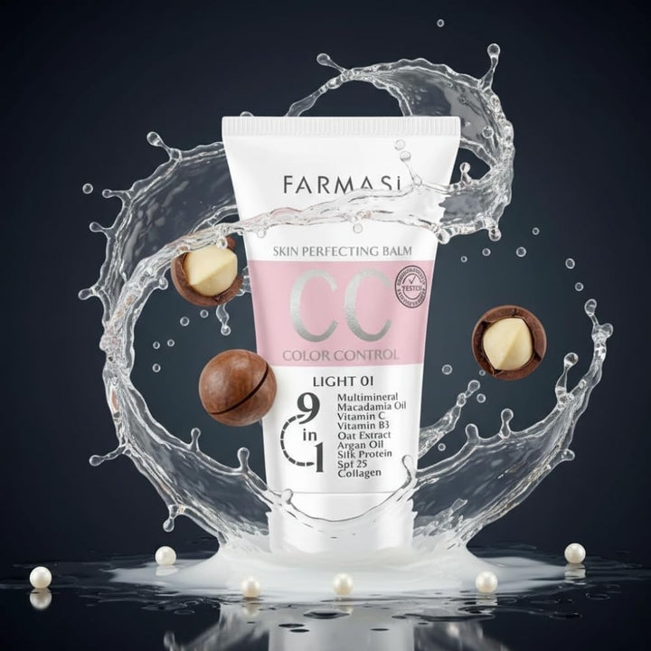 FARMASI CC Crema de control de color, acabado natural e impecable,...