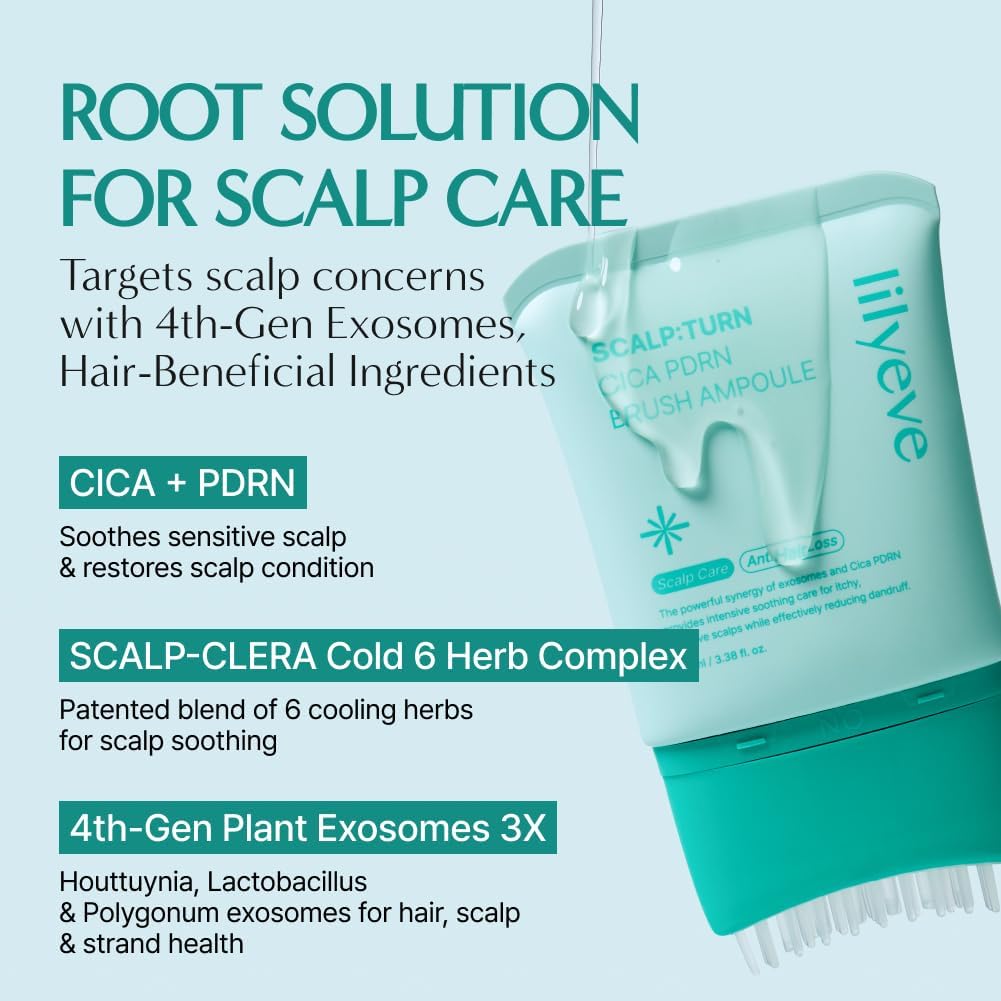 lilyeve SCALPTURN Cica PDRN Suero para Cuero Cabelludo con Cepillo...