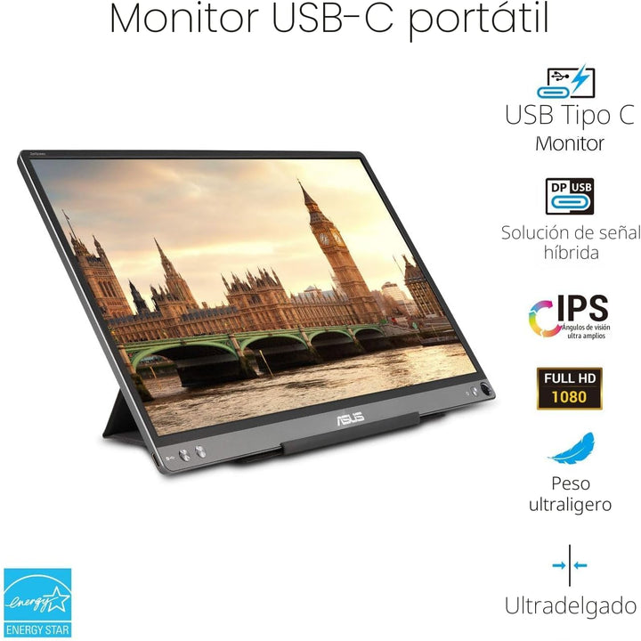 ASUS ZenScreen Monitor USB portátil de 15.6 pulgadas 1080P (MB16ACE...