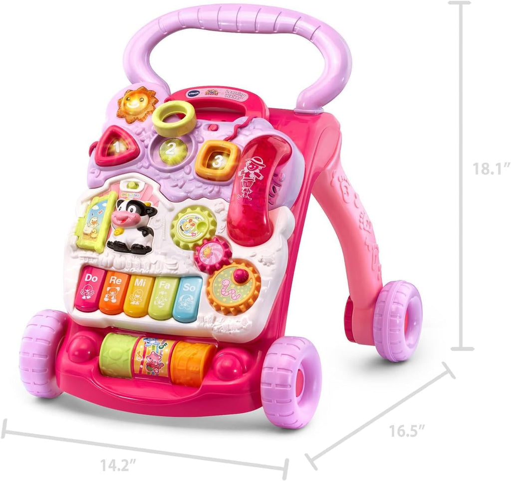 VTech Andador de aprendizaje Sit-to-Stand (embalaje sin frustración), color rosa