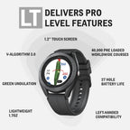 Voice Caddie Reloj de golf T11 LT con GPS con pantalla LCD con ondulación verde, sin suscripción mensual, modo de pendiente de 40 K+, cursos preinstalados, vista de campo, modo de tempo de práctica, vista de putt, pantalla táctil a color de 1.2 pulgadas