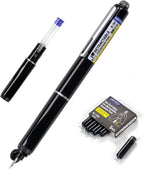 WRITECH Juego de pluma estilográfica retráctil: plumas de tinta negra con plumín fino Incluye 5 cartuchos de tinta, escritura suave para bocetos, diarios, caligrafía, regalo (negro)