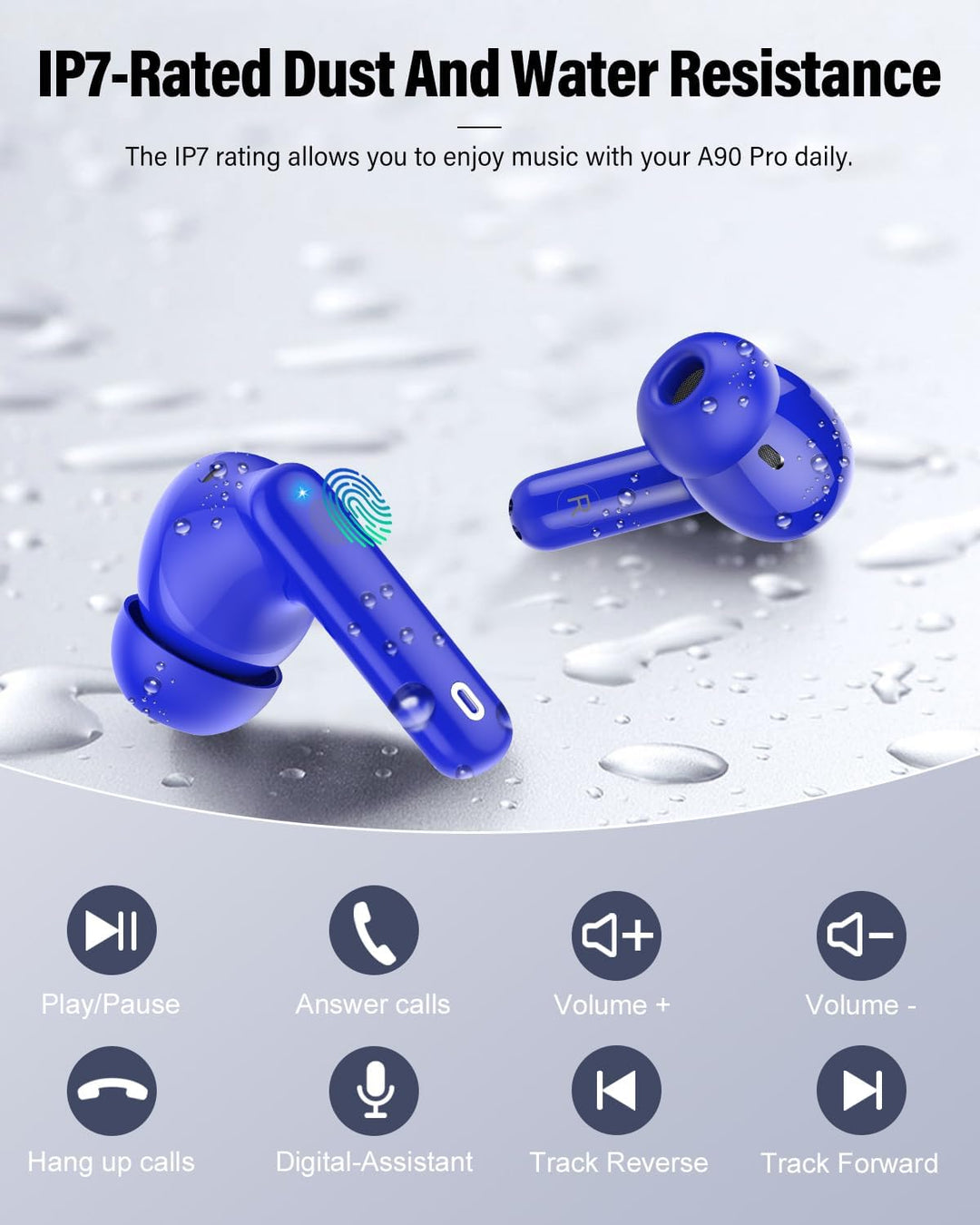 Auriculares inalámbricos, Bluetooth 5.4, estéreo de bajos, auricula...