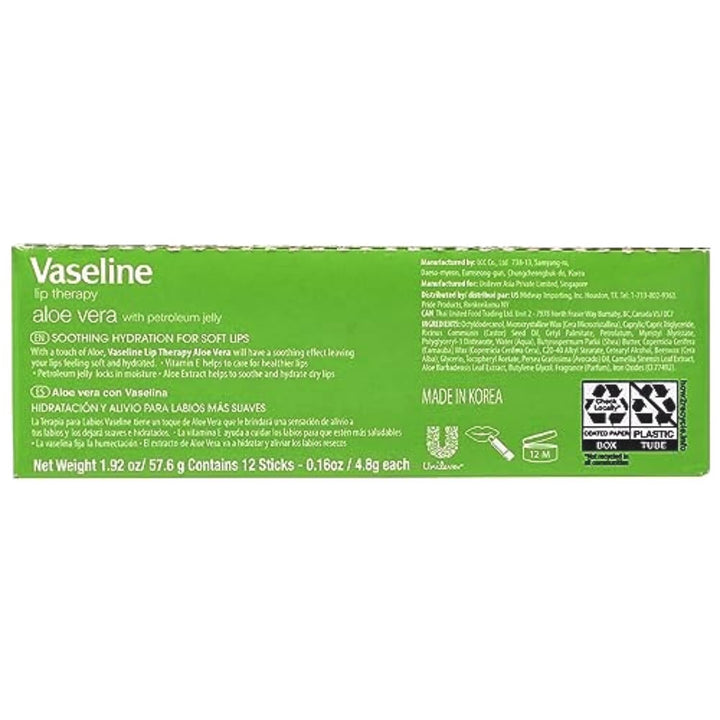 Labio Vaselina Sin Backer Card Aloe - Caja de 12 unidades