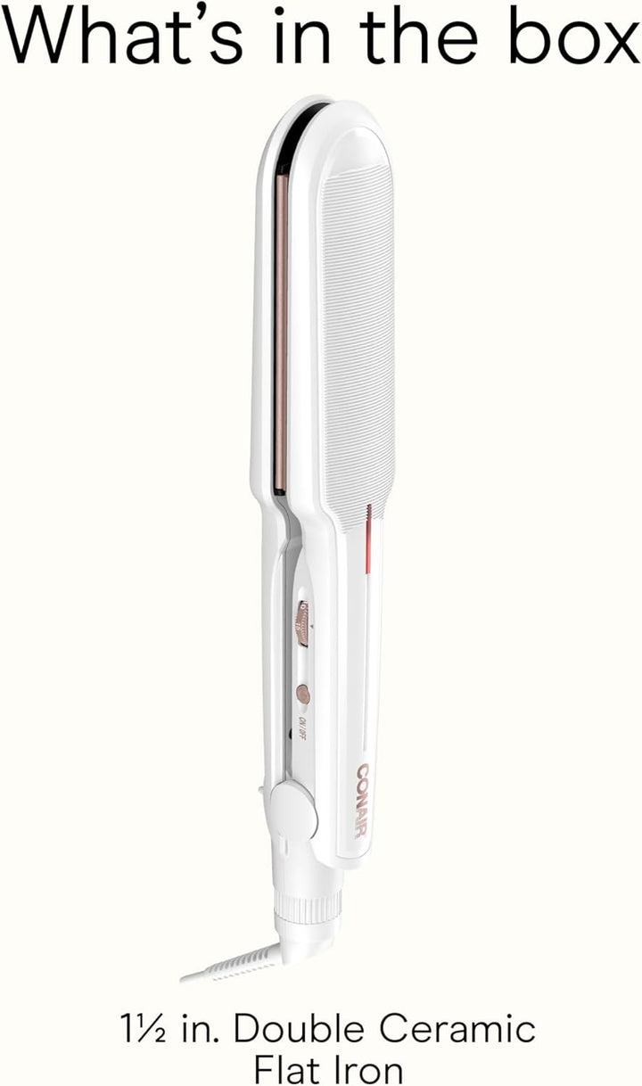 Conair - Plancha de cerámica doble, plancha plana de 1½ pulgadas, 5...