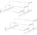 Juego de 2 elevadores de exhibición grandes de acrílico transparente, 3 tamaños de 12 pulgadas, estante de exhibición rectangular tipo vitrina para coleccionables, soporte de exhibición de