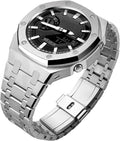 Ga2100 - Funda para correa de reloj, piezas de kit de modificación, bisel de banda de acero inoxidable de metal 316L, anillo de accesorios de roble real personalizado, compatible con relojes