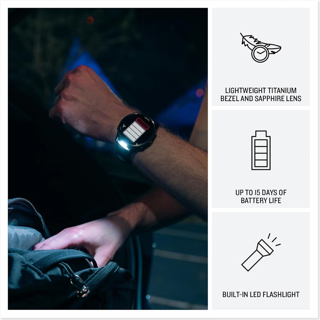 Garmin Paquete de reloj inteligente Forerunner 970 Pro, Titanio