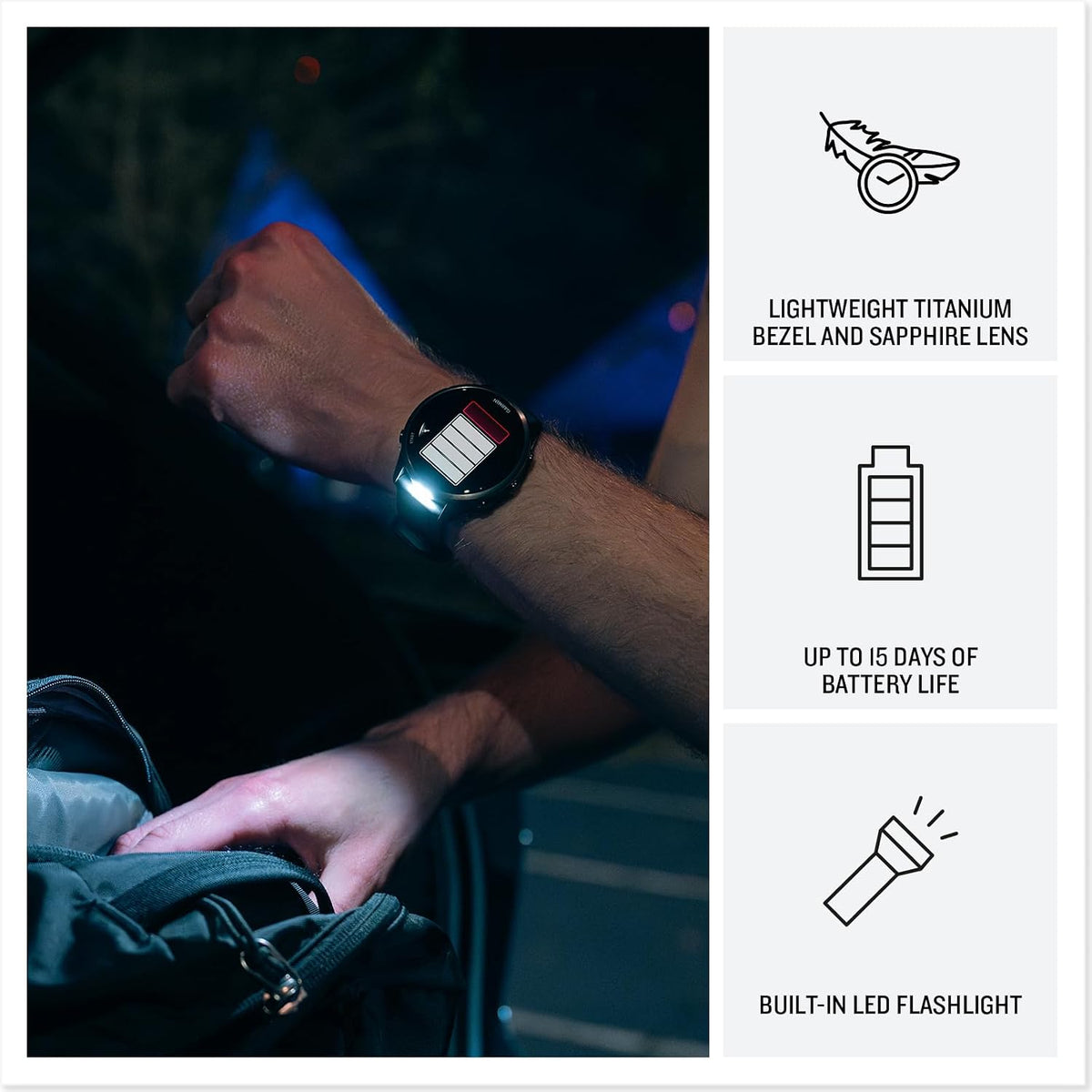 Garmin Paquete de reloj inteligente Forerunner 970 Pro, Titanio