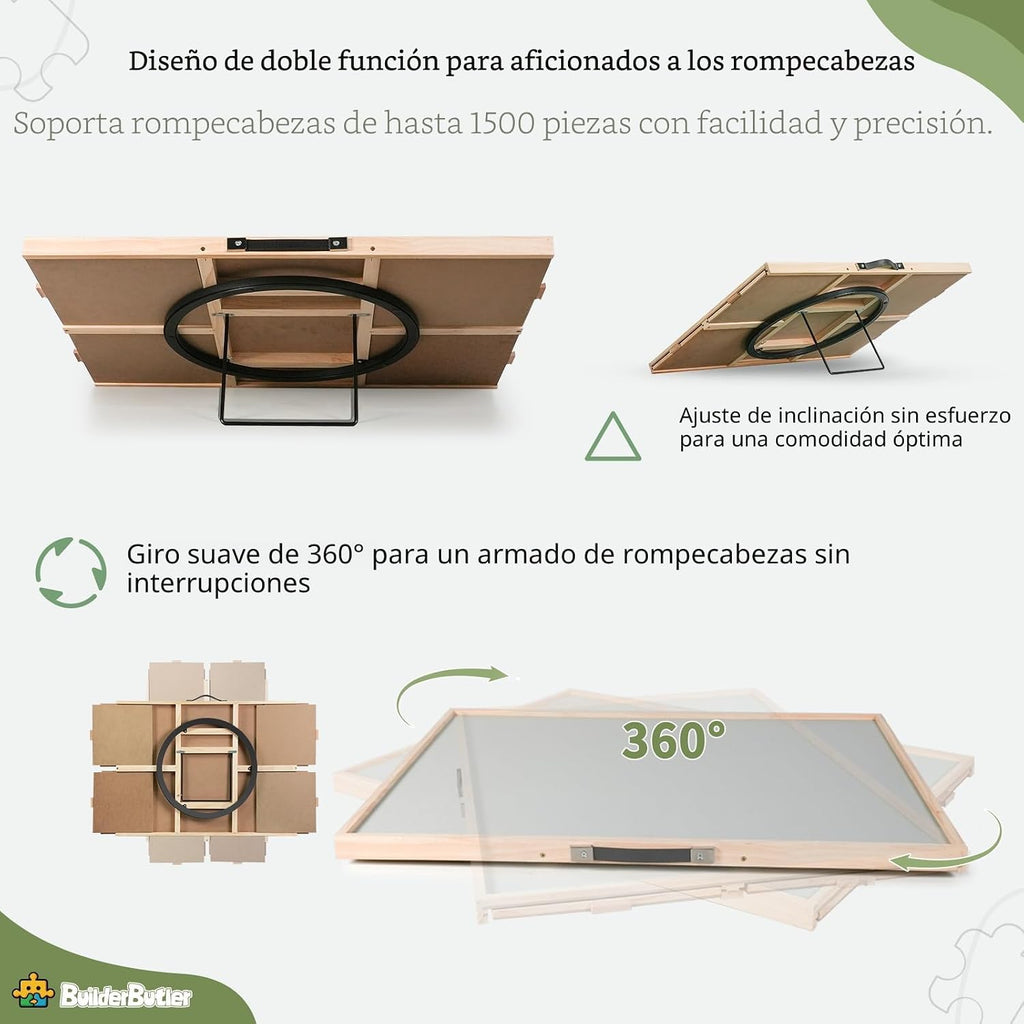 1500 piezas 2 en 1 tabla de rompecabezas inclinable y giratoria - Mesa de rompecabezas portátil con caballete con 4 cajones y cubierta, 34.25 x 25.2 pulgadas para rompecabezas, cuentas fusibles, pintura de diamantes