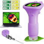 Microscopio de bolsillo para niños, microscopio portátil 1000X para niños | Mini microscopios de foto y video | Microscopios digitales de 2 pulgadas para niños de 3 a 10 años de edad, juguetes de regalos
