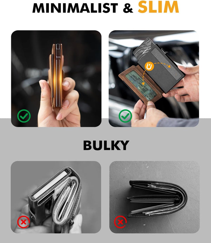 iwantit Cartera para bolsillo frontal para hombre: delgada con clip...
