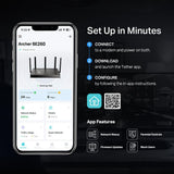TP-Link Dual-Band BE5000 WiFi 7 Router Archer BE260 | 5-Stream 5Gbp...