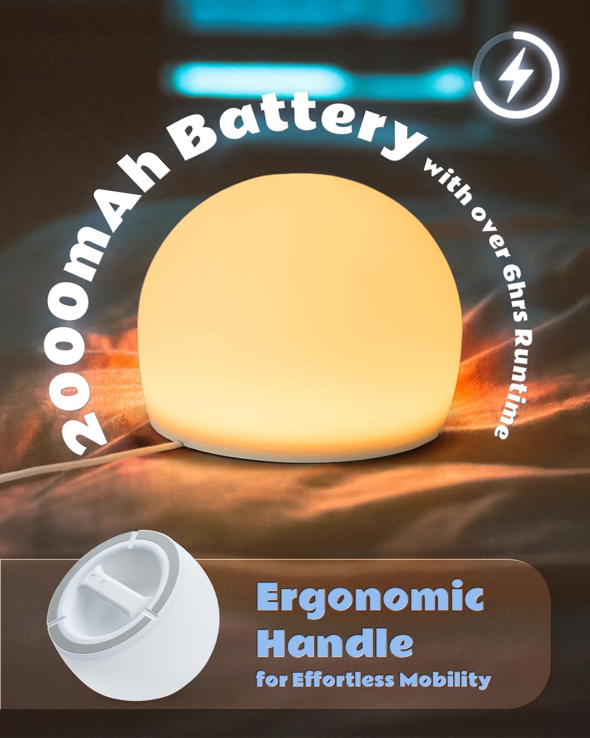 Lámpara Luz nocturna de huevo blanda profesional para niños, luz suave con varios colores, luz interactiva para aliviar el estrés, juguetes para ansiedad, 5 niveles de brillo, atenuación automática en 30 minutos