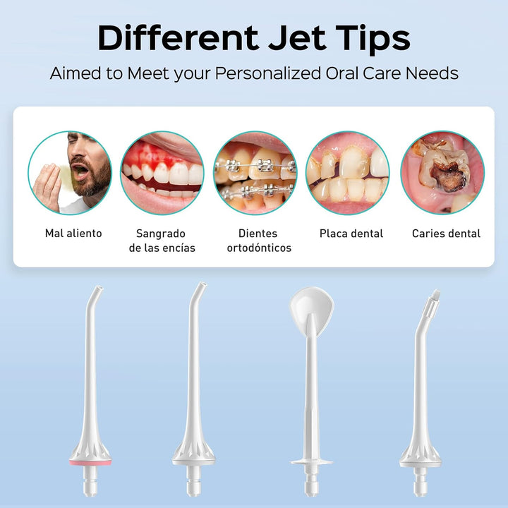 COSLUS Irrigador dental inalámbrico para dientes: 4 modos, portátil...