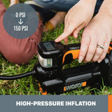 Worx WX092L 20V 2.0Ah inflador inalámbrico 2 en 1, batería y cargad...