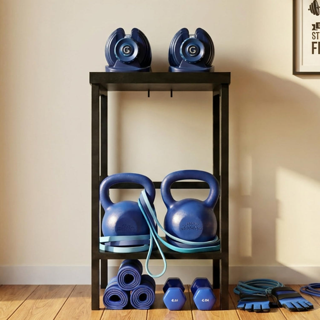 Rack Ajustable para Mancuernas/Kettlebells 500-800LB Pesado con Cobertura Opcional