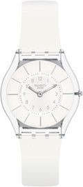 Swatch Piel Classic Biosourced Reloj Unisex Casual Plástico Blanco Cuarzo Impermeable Blanco Clase