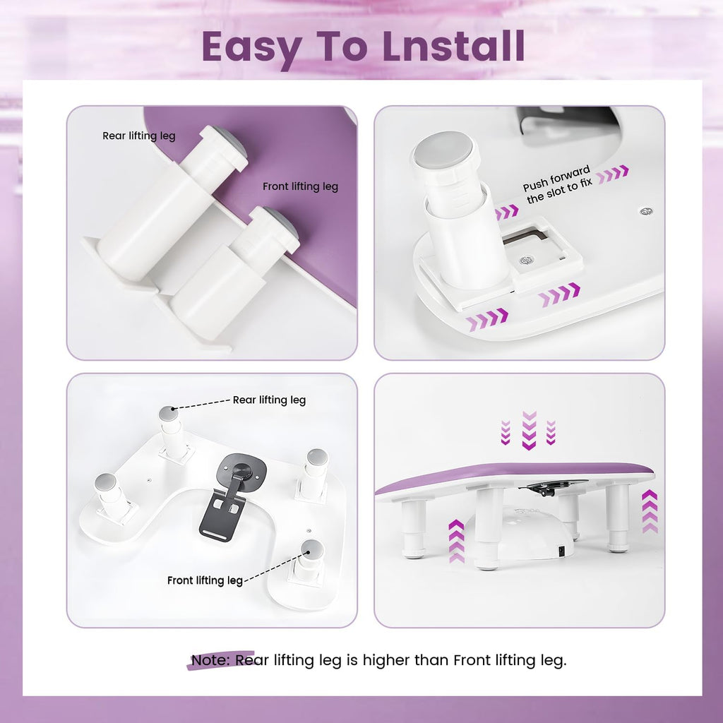 JODSONE Reposabrazos en forma de U púrpura para manicuristas