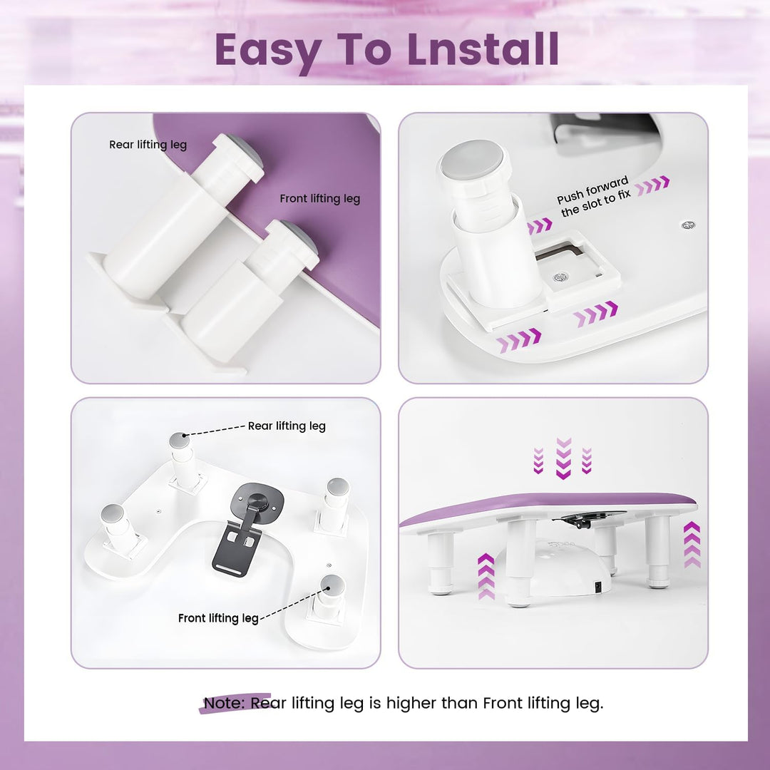 JODSONE Reposabrazos en forma de U púrpura para manicuristas con so...