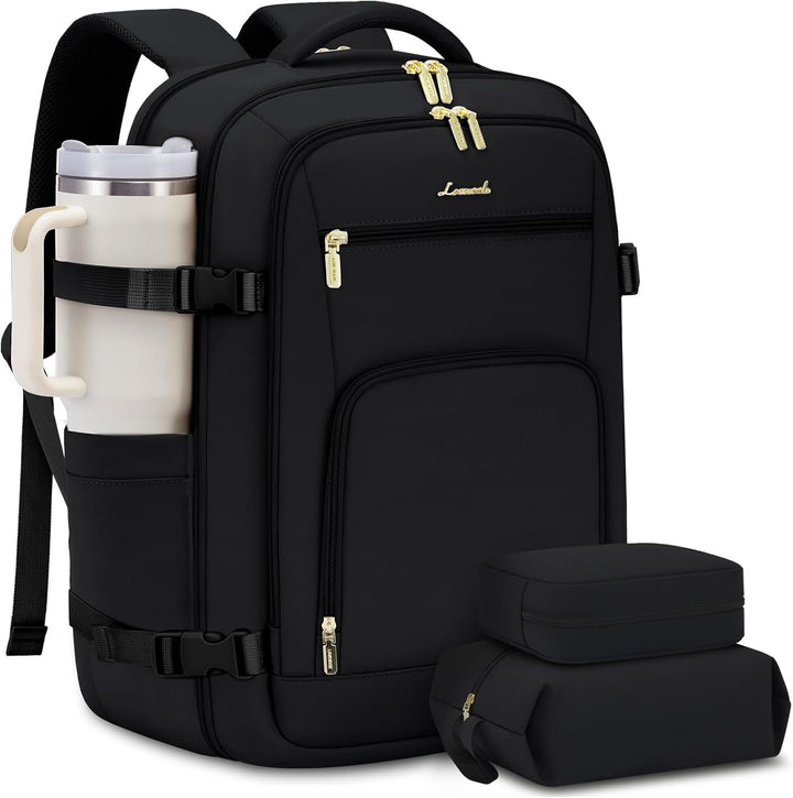 LOVEVOOK Mochila de viaje para mujer y hombre, Negro, Mochilas de v...