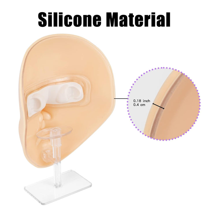 Bueuo Cara de práctica de maquillaje, 5D reutilizable de silicona,...