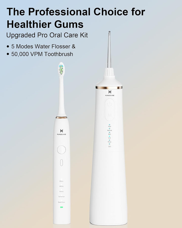 Kit de Cuidado Dental Pro Mejorado: Hilo Dental de Agua de 5 Modos...