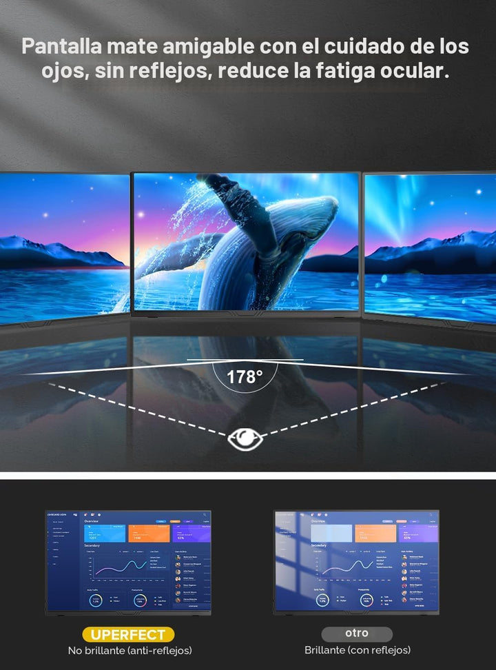 UPERFECT True 4K Monitor portátil QLED, monitor portátil de 15.6 pu...