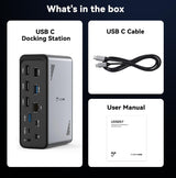 TobenONE Estación de acoplamiento para laptop 18 en 1, 3 monitores,...