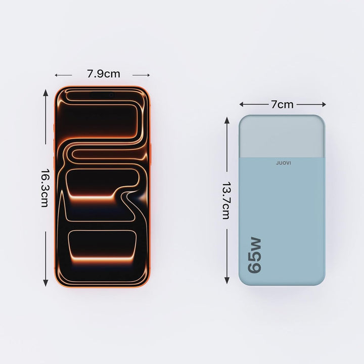 JUOVI Cargador portátil de 65 W, banco de energía de 20000 mAh, com...