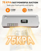 Máquina selladora al vacío de alimentos 7 en 1 75kPa, sellador de cocina